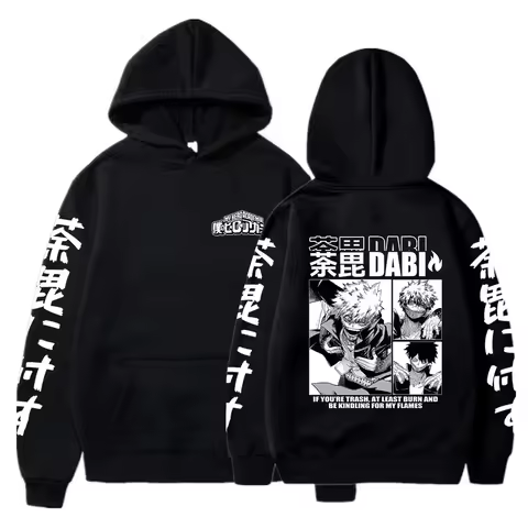 Anime My Hero Academia MHA Hoodie Dabi Manga Icons Sweatshirt Boku No Hero Academia Gift Clothing Su