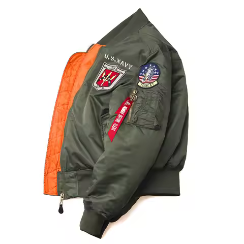 2024 Winter Top Gun Bomber Flight MA-1 Air Force Army Vintage Pilot Waterproof Outdoor Motorcycle Av