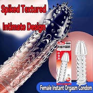 for Men Sensitive Kondom Duri Kondom Tahan Lama Time Delay Reusable Crystal Extension Sleeve Spike C