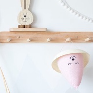 Wall coat rack with shelf, wooden peg rail for nursery, hook rail nursery