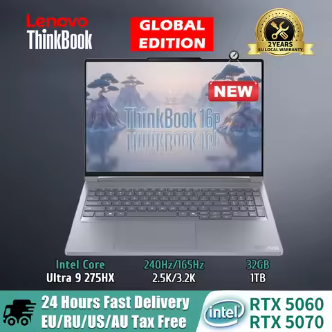 2025 ThinkBook 16p Laptop Intel Core Ultra 9 275HX RTX 5060/5070 32GB DDR5 1TB SSD 16" 3.2K/2.5K IPS