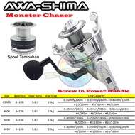 Awashima Monster Chaser Fishing Reel C3000 4000 5000 6000 - Power Handle Drag 15-25kg