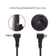 12-Inch/30CM Lightweight Flash PC Sync Cord 2.5mm Plug To Male Cable ZTS