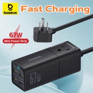 อแดปเตอร์ชาร์จไว Baseus ที่ชาร์จเร็ว 67W 100W GaN Pro Fast Charger Desktop Power Strip รางปลั๊กไฟ