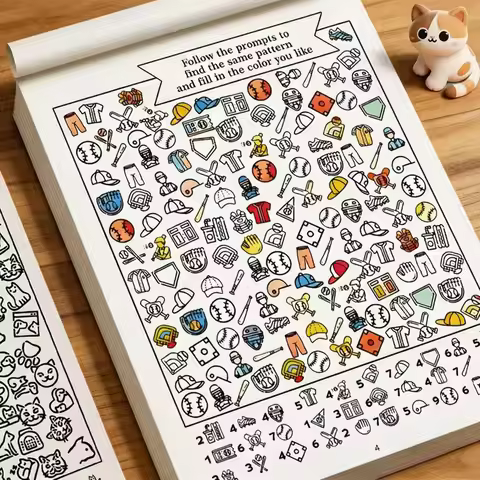32 Pages Search and Find Activity Book | Look and Color Find Book for Kids | Educational Puzzle Book