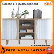 (FREE Installation+Shipping) KBS Avalene 5FT Oval Fluted Sideboard / Oval Shape / Buffet Cabinet /