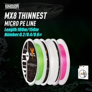 Dây câu cá Kingdom Micro Fly 100m 150m PE Dây câu Monofilament Nhật Bản Bộ dây câu cho cá chép