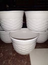 (5pcs.) BIG rattan designed flower pot / indoor plant pot (9x6 inches) - pots for plants - paso