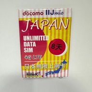 🪁DOCOMO &amp; IIJ  日本8日30GB無限數據儲值卡 ｜Japan 8-Day Unlimited Data SIM Card🛷免登記|插卡即用|可循環增值✈️可whats| facebook | instagram｜Line