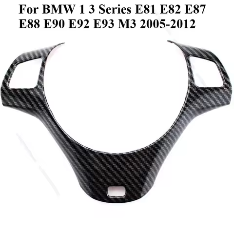 Upgrade Black Plastic Steering Wheel Trim Cover for BMW 1 3 Series E81 E82 E87 E88 E90 E92 E93 M3 20