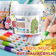 Diy Round Nib Acrylic Maker Set on Many Materials, Bossee High Coverage Overlay Color Maker Pen
