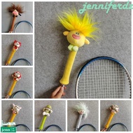 JENNIFERDZ Cartoon Badminton Racket Protector, Non Slip Elastic Badminton Racket Handle Cover, Sweat Absorption Grip Cute Animal Drawstring Badminton Racket Grip Cover Tenis