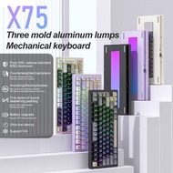 ATTACK SHARK X75 Full Aluminum Keyboard 75% 81Keys Trip-Mode BT5.0/2.4G/Wired VIA Wireless Gasket Me