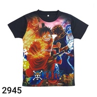 ✤Kids Anime T-shirt Jersey Material | Baju T-shirt Jersi Anime Budak | One Piece | Bleach | Pokemon | OPM | Size 10 - 16