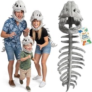 Silly Dino Realistic Dinosaur Skeleton Costume Set Funny Headgear Cosply Dress up Clothing Plush Toy