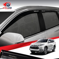 คิ้วกันสาดรถยนต์ สีดำ Mitsubishi Pajero sport 2015-ปัจจุบัน  มิตซูบิชิ ปาเจโร่ สปอร์ต  คิ้วกระจก คิ้วกันสาด คิ้วประตู คิ้วกันฝน คิ้วกันลม