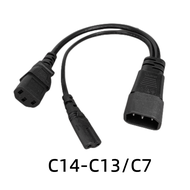 IEC320 C14 C8 To 2X C7 C5 C13 Y Split AC Power Cord IEC Figure 8 Male To 2 Female 1 In 2 Out AC Powe