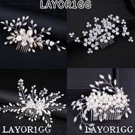 LAYOR1GG Bridesmaid Hairpins Women Girls Crystal Peals Wedding Headpieces