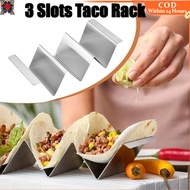 Wave Design 3-Compartment Taco Rack Stainless Steel Sandwich Wrap Organizer