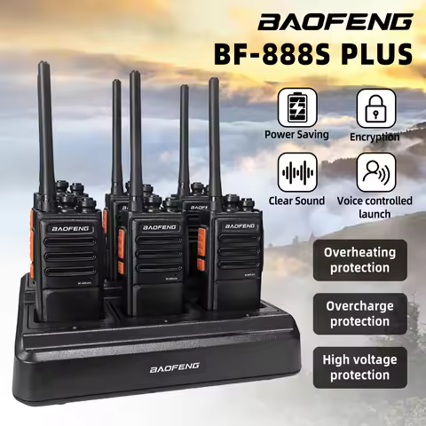 6-Pack Baofeng Walkie Talkie BF-888S PLUS 16CH 3-5km Long Range with Multi-unit Charging Portable Ha
