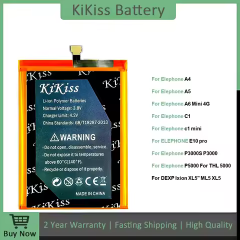 Battery For Elephone A4 A5 A6 4G C1 E10 Pro P3000S P5000 P7000 P8 Max/3D Mini P8000 P9000 Lite PX DE