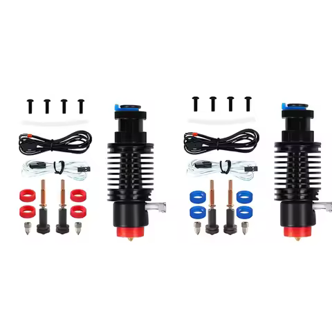 AU61-For E3D Revo Ceramic Hotend Kit V6 Radiator Brass Nozzle Ceramic Heating Core With 2 Nozzle Kit