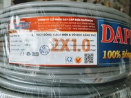 20 Met dây điện đôi 2 lõi 2x1.0 tròn xám 2x1 Fadaco