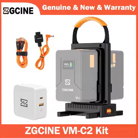 ZGCINE VM-C2 Kit Dual-Channel V-Mount Battery Charger V Lock Battery Charger 100W PD Fast Charger fo