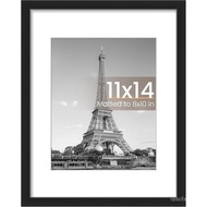 upsimples 11x14 Picture Frame, Display Pictures 8x10 with Mat or 11x14 Without Mat, Wall Hanging Pho