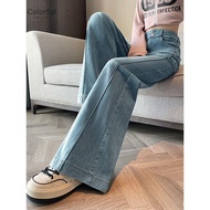 Women Jeans Denim Trousers Girls This Year Popular Styles Light Color Loose Stretch Wide-Leg 2025 Sp