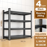 YOYO 3-Tier Rust-Resistant Metal Kitchen Storage Rack Heavy Duty Adjustable Boltless Shelf Organizer