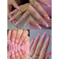 [Handmade Press on Nail] Pinkish press on nail set with jelly gel