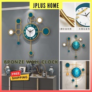 CL24 🕰️ Bronze Iron Wall Clock 🔥 Metal Clock Jam Dinding Hiasan Jam Besi Deco Home Decor European Cl