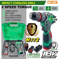 18V 2 BATTERY 2 SPEED HITZ BRUSHLESS IMPACT CORDLESS DRILL  / 6 MONTHS WARRANTY GERUDI TANPA WAYAR