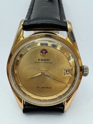 RADO WORLD TRAVEL 57 Jewels Automatic ตัวเรือนทองชุบ นาฬิกาผู้ชาย มือสองของแท้