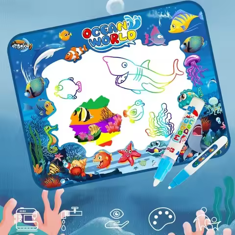 100x80cm Water Doodle Mat Magic Drawing Doodling Mat Coloring Mat Drawing Board Educational Toys for