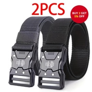 Men Women 2 Pack Quick Release Tactical Belt Set Heavy Duty Breathable Canvas Adjustable For Hiking 