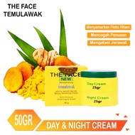 CS1- Cream Temulawak The Face Day & Night Cream - 50gr - COD PROMO/COD/cream siang malam the face te