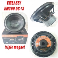 Subwoofer Embassy Em300 Dc Double Coil Sub 12 Inch Embasy Em 300 Triple Magnet ( BISA COD )