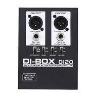 Audio Active DI BOX Direct Injection Box Professional DIRECT BOX Low Noise Guitar Bass DI 2 Channel 