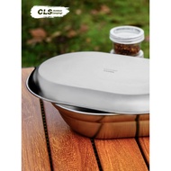 CLS Outdoor 304 Stainless Steel Soup Pot Dinner Plate Set Camping Self-Driving Tour Barbecue Camping