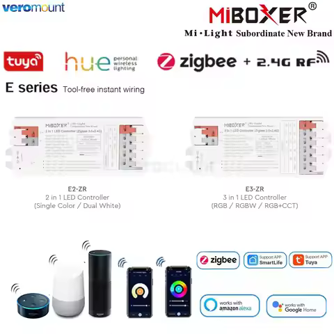 Miboxer E2-ZR E3-ZR 2 3 in 1 LED Controller Zigbee 3.0+2.4G Single color/Dual white/RGB/RGBW/RGB+CCT