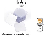 Miếng Dán Nano Siêu Dính, Băng Keo 2 Mặt Dán Tường Tiện Lợi, Trong Suốt, Đa Năng, Loại Vuông 6x6cm -