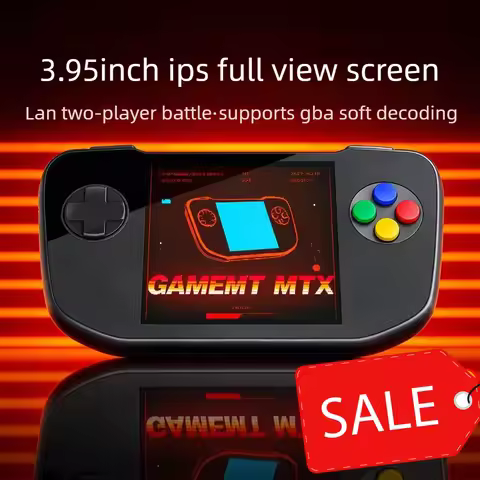 GAMEMT MTX Retro Game Console 3.95 Inch IPS Support LAN Portable Memory Expansion OTG/HD Support GBA