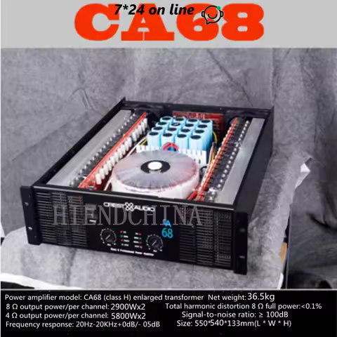 CA68 Professional Power Amplifier Pure Power Amp 2channels (3u) KTV/Stage/Home Entertainment KTV 8Oh