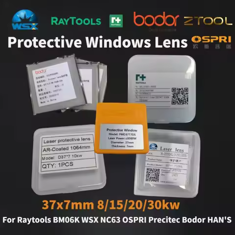 Protective Windows 37x7 10KW Laser Lens P0595-58601 D37 d7 For Raytools ProCutter WSX OSPRI Fiber La