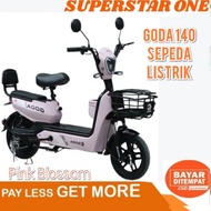 Goda 140 sepeda listrik dewasa wanita pink blossom