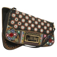 Christian Dior Montaigne 單肩包，牛仔布黑色金色，正品編號 123839SV