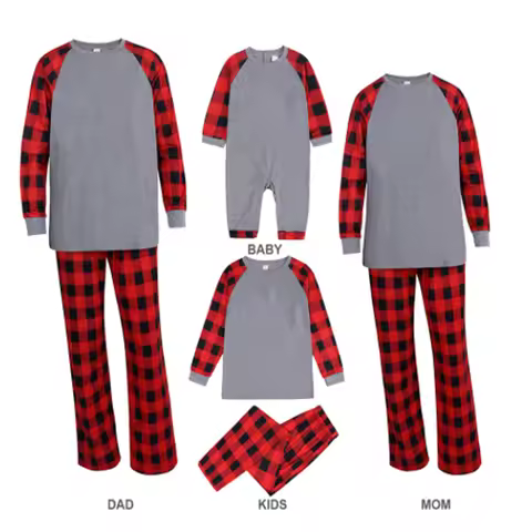 New Christmas Pyjamas Family Matching Long Sleeve Top+Pants Sets Cotton Deer Outfits Clothes Merry C