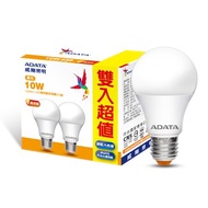 【4入組】ADATA威剛10W高效能LED球燈泡-黃光(2入)*2組 AL-BUA60C4-10W30/2